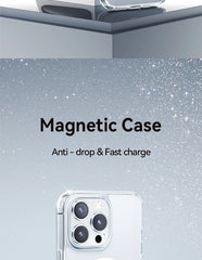 Magnetic Transparent Case For iPhone 15 14 13 Pro Max Case For Magsafe Wireless Charge Shockproof Cover Anti-fall