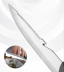Stainless Steel Back Tooth Scaler with Scabbard Sharp Fish Knife Household Kitchen