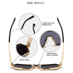 Sunglasses For Men Square Vintage Punk Fashion Glasses Retro