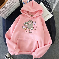 The Cat Hoodie Women Fashion Kawaii Harajuku Sweatshirt Female Cartoon Clothes Coats