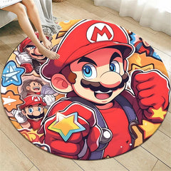 Super Mario cool Art Cartoon Print Round Carpet Living Room,kitchen,Sofa,Table