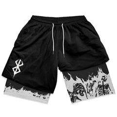 Y2K Summer Men Streetwear Anime Berserk Oversize Active Athletic Gym Short Pants