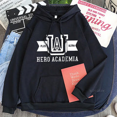 Anime Hoodies Simple Men Plus Size Streetwear Casual Warm Kangaroo Pocket