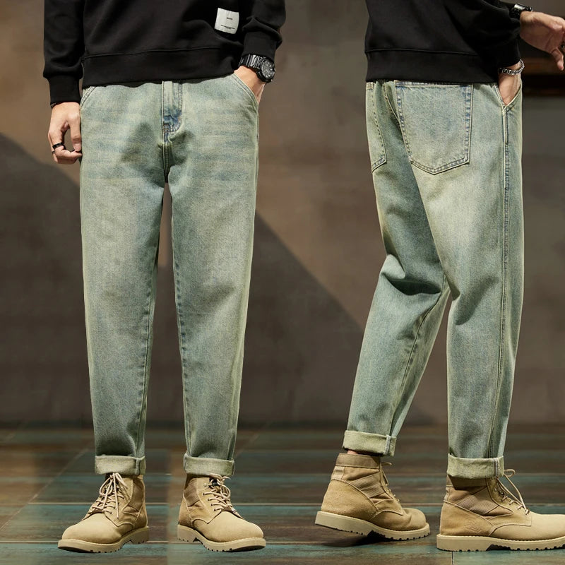 Jeans Men Loose Fit Blue Baggy Jeans Fashion Spring And Autumn
