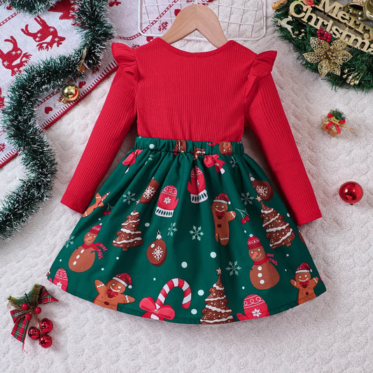 Kids Christmas Dress for Girls Clothes Autumn Winter Child Cute Cartoon