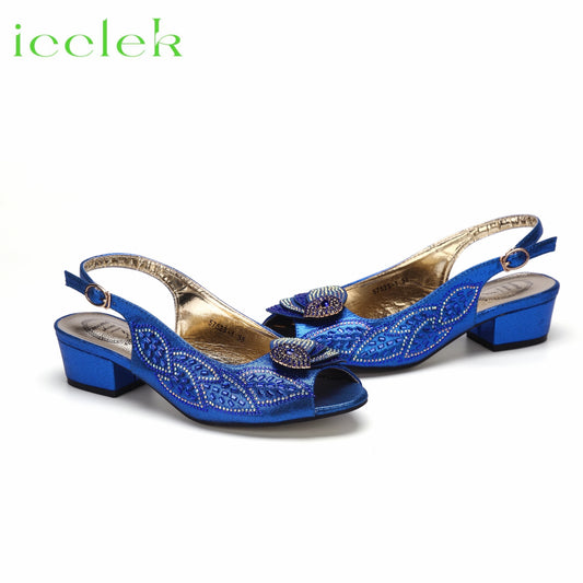 Matching Shoes and Bags: Royal Blue Peep Toe Ladies Sandals Shoes Matching Bag