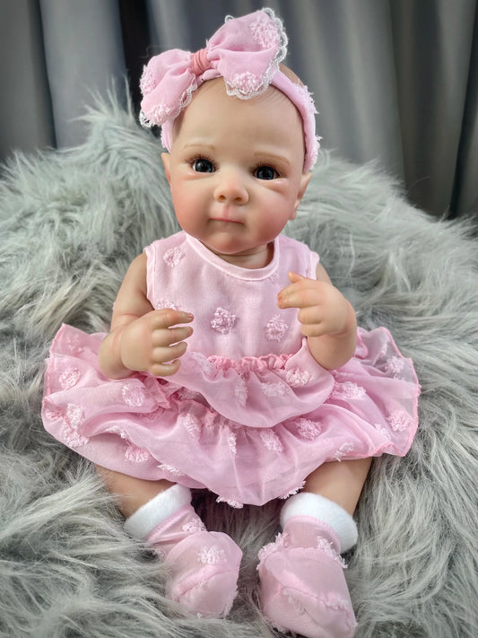 MRB 18 Inch Bettie Full Body Vinyl Girl Washable Reborn Baby Doll With Painted Lifelike Hair Bebe Reborn Christmas Toys