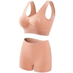 Seamless Bra Set Women Low Waist Underwear Female Tanks Bra Top