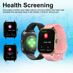 LAXASFIT New Smart Watch 2.01-inch HD Full Touchscreen Sports Fitness Watch Bluetooth Call Smartwatch Men Women Holiday Gift