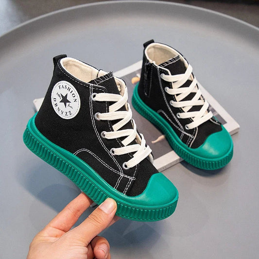 Children Canvas Shoes Girls Sneakers High Boys Autumn Shoes Breathble Autumn Winter Fashion Kids Casual Shoes Toddler Boots