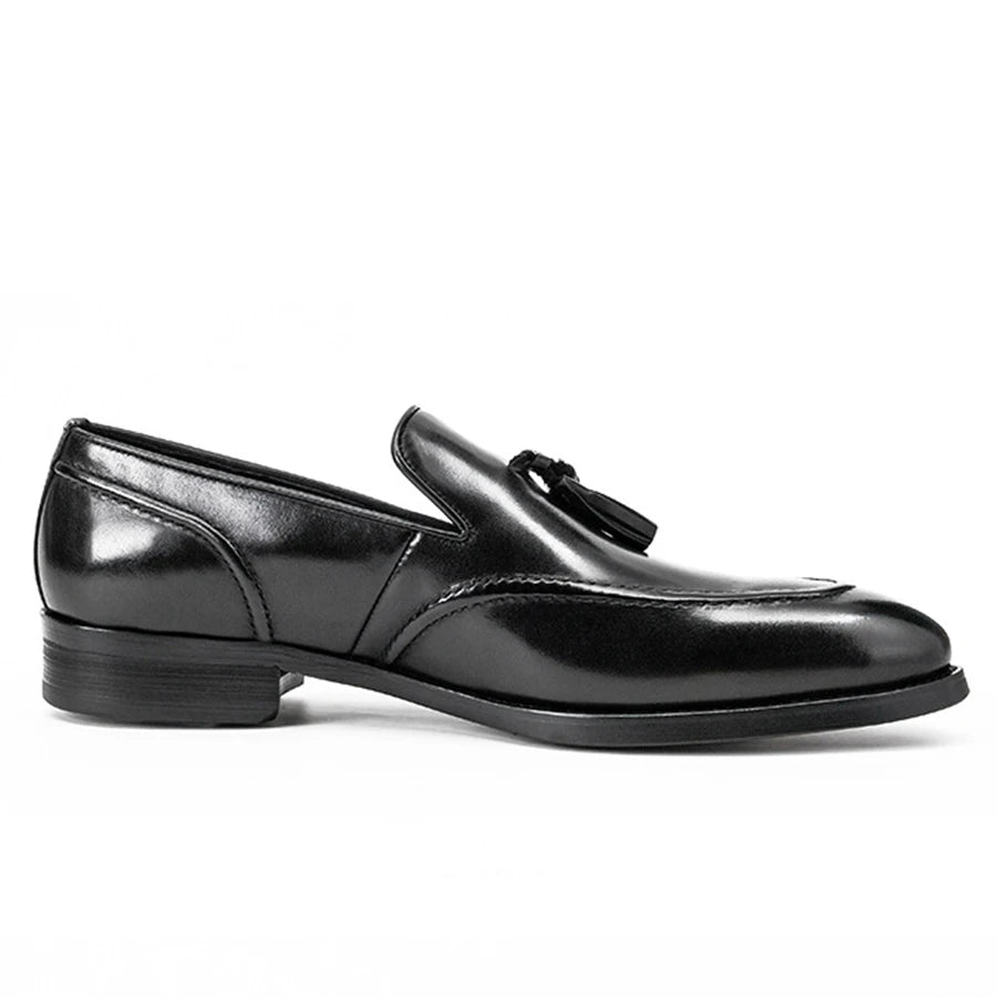 British Style Gentlemen Party Wedding Tassel Loafers Formal Shoes Genuine Leather