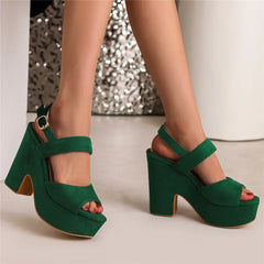 Woman Sandals High Heels Female Platform Ankle Strap Buckle Ladies