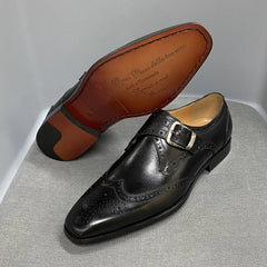 Luxury Dress Shoes Men's Genuine Leather Italian Wingtip Oxfords