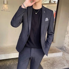 Prom Suits for Men: Plaid Men's Slim Fit Suit Set for Office, Weddings, and Formal Events