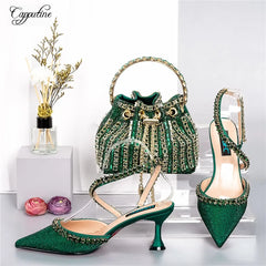 Matching Shoes and Bags: Gold Shoes And Bag Set For Women