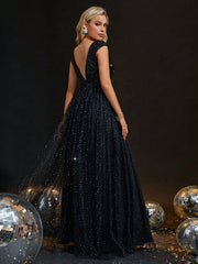 Homecoming Dresses: short sleeve backless patchwork mesh full swing evening