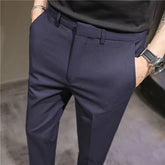 Thin Business Dress Suit Pants Men Clothing Slim Fit Casual Office Trousers
