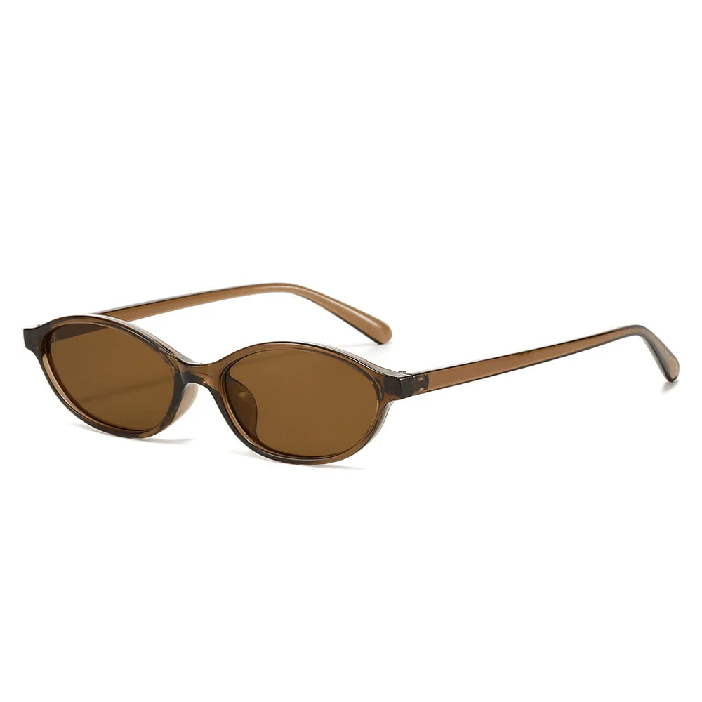 2025 Women's Leopard Brown Sunglasses Fashion Brand Small Frame Sun Glasses Ladies Retro Oval Eyewear Shade Oculus De Sol