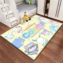 Kuromi Sanrio Lovely Carpet Rug for Living Room Bedroom Decoration Picnic Camp