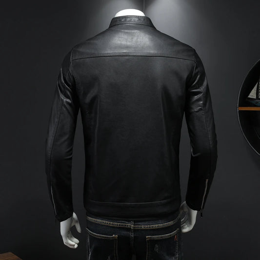 Men Autumn Brand PU Leather Jacket Men Causal Vintage Spring Outfit