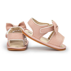 Baby Sandals Infant Girl Princess Cute Bow-knot Leather Rubber Sole Flat Toddler
