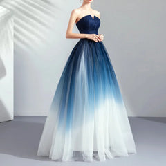 Homecoming Dresses: Starry Sky Gradient Blue Wedding Dresses for Women
