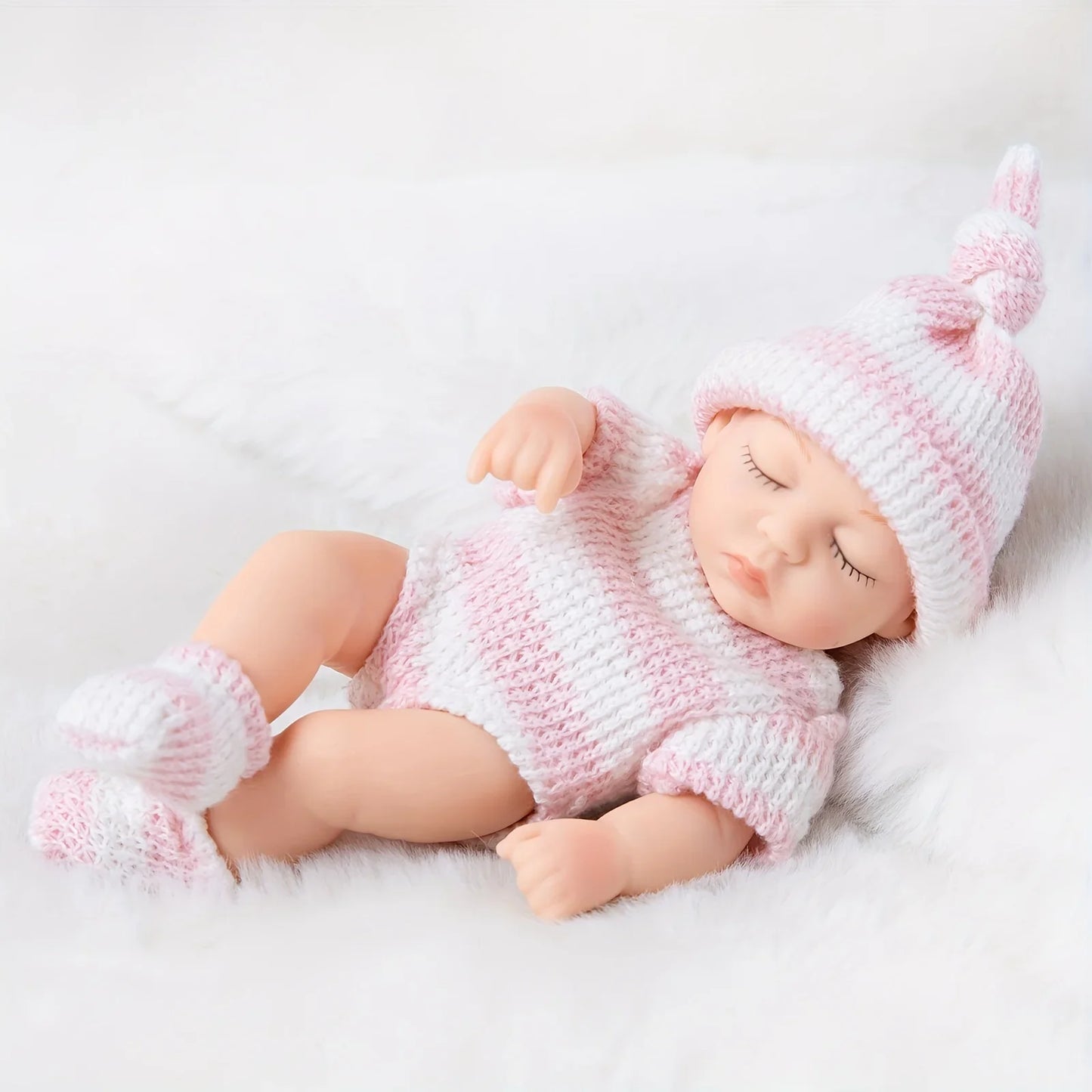 Mini 7 Inch Reborn Doll Sleeping Baby Doll 19cm Born Dolls Baby Toys ,The Best Gift for Girls.