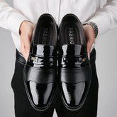 Luxury Black Leather Men Shoes for Wedding Formal Oxfords Plus