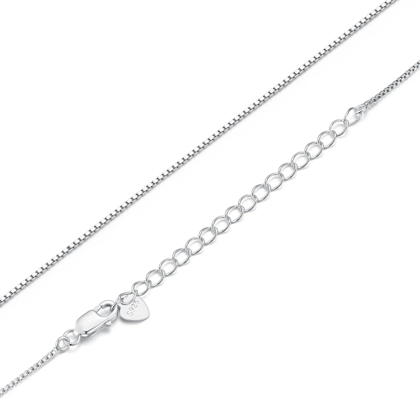 BAMOER Classic Basic O-chain Solid 925 Sterling Silver Lobster Clasp Adjustable Necklace Box Cable Chain DIY Jewelry for Women