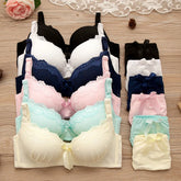 Girl Sweet Wireless Bra Lace Bows Underwear Sets Breathable Small Breast Bralette