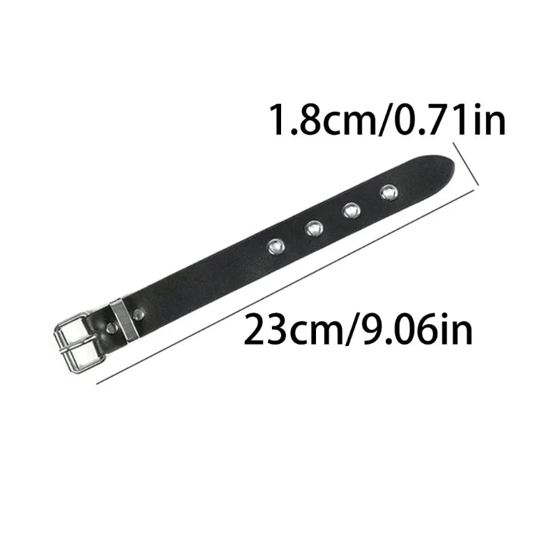 Cool Punk Bracelets Men Women Retro Bracelet Adjustable Wrist Belt Buckle Styles Cuff Bangle Bracelet for Party Club Daily Wear
