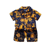 New Summer Baby Clothes Set Children Boys Short Sleeved Suit Shirt Shorts 2Pcs/Sets Kids Clothing Set Toddler Casual Cotton Cost