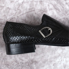 Black Burgundy Mens Loafers Shoes Genuine Leather Slip