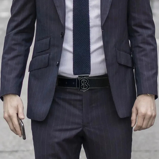 Men's Silver PU Leather Business Belt Cool Style Multi-Color for Jeans Dress Pants Office Wear