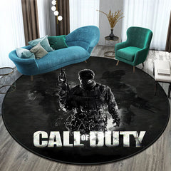 Game Shooting Call CD Round Carpet for Living Room Rugs Camping Picnic Mats Flannel