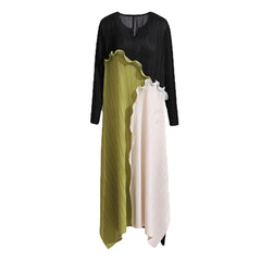 Evening Dresses: Dress for Women Stitching V-neck Loose Plus Size Casual