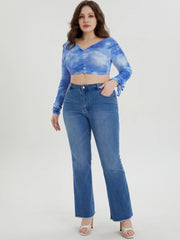 Spring Plus Size Light Blue Jeans for Women Curvy Stretchy Women Jeans