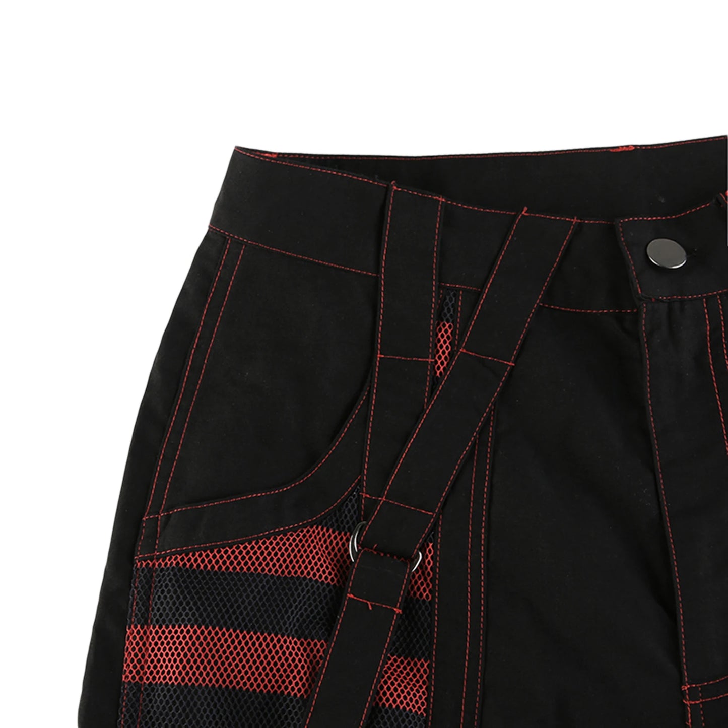 Gothic Women Punk Cargo Pants Wide Straight Leg Pants Grunge Hippie Baggy Trousers