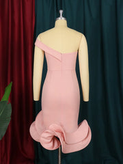 Evening Dresses: Women Bodycon Trumpet Dress Midi Party Backless Mermaid