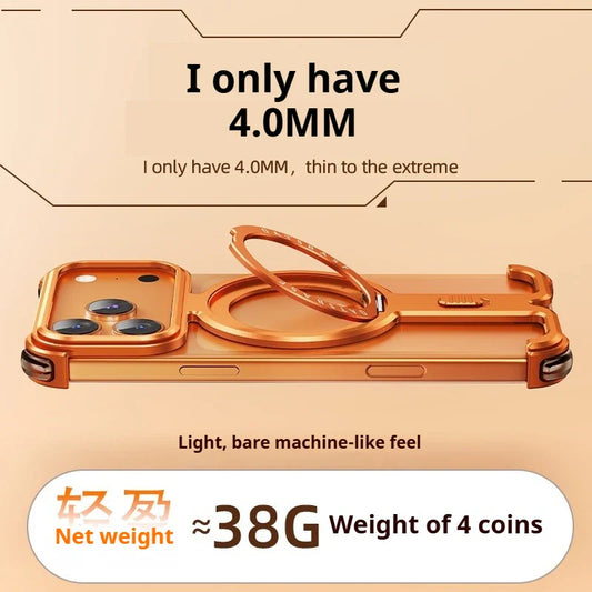 iPhone 17 Pro Max 17 Pro Phone Case Magnetic With 360°Rotation Stand Frameless Shell Magsafe Shockproof Protector Cover