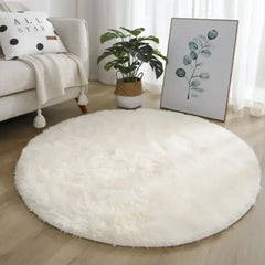 Living Room Rugs Aesthetic Bedroom Round Carpet Decoration Furry Comfort Carpet