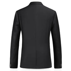 Beach Wedding Outfit Men: Men's Gentleman Black 2 Piece Suit Set / Blazers