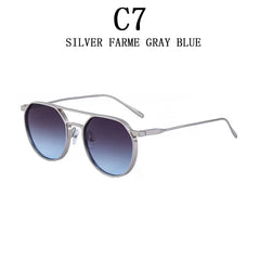 Sunglasses For Men Retro Oval Steampunk Round Shades Luxury Lunette