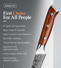 3.5'' Inch Paring Kitchen Knife Handmade Damascus Steel Rosewood Handle