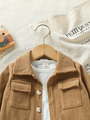 Baby Clothing Solid Set 2025 Autumn Winter New Baby Boy's Long Sleeve Suit Shirt Coat+Pant Cool 3-24M Two-piece ClothesSet