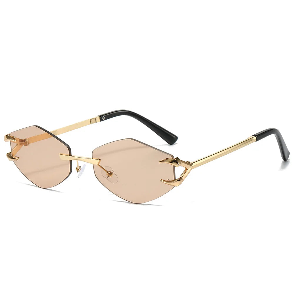 Women's Sunglasses Fashion Rimless Rhombus Sun Glasses for Female