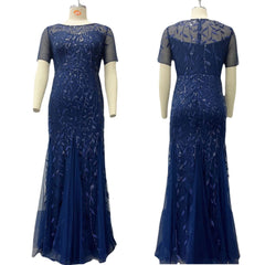Homecoming Dresses: Evening Dress Beaded Leaves Pattern Formal Women Prom Gowns