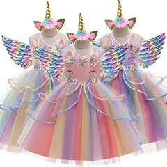 Baby Girl Unicorn Dress Cosplay Costume Birthday Party