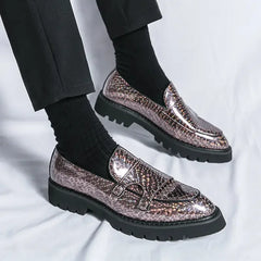 Men Designer Loafers Formal Dress Wedding Shoes Genuine Leather Luxury Casual