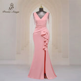 Homecoming Dresses: Party dress for women Long Prom Dress Soft Satin shoulder
